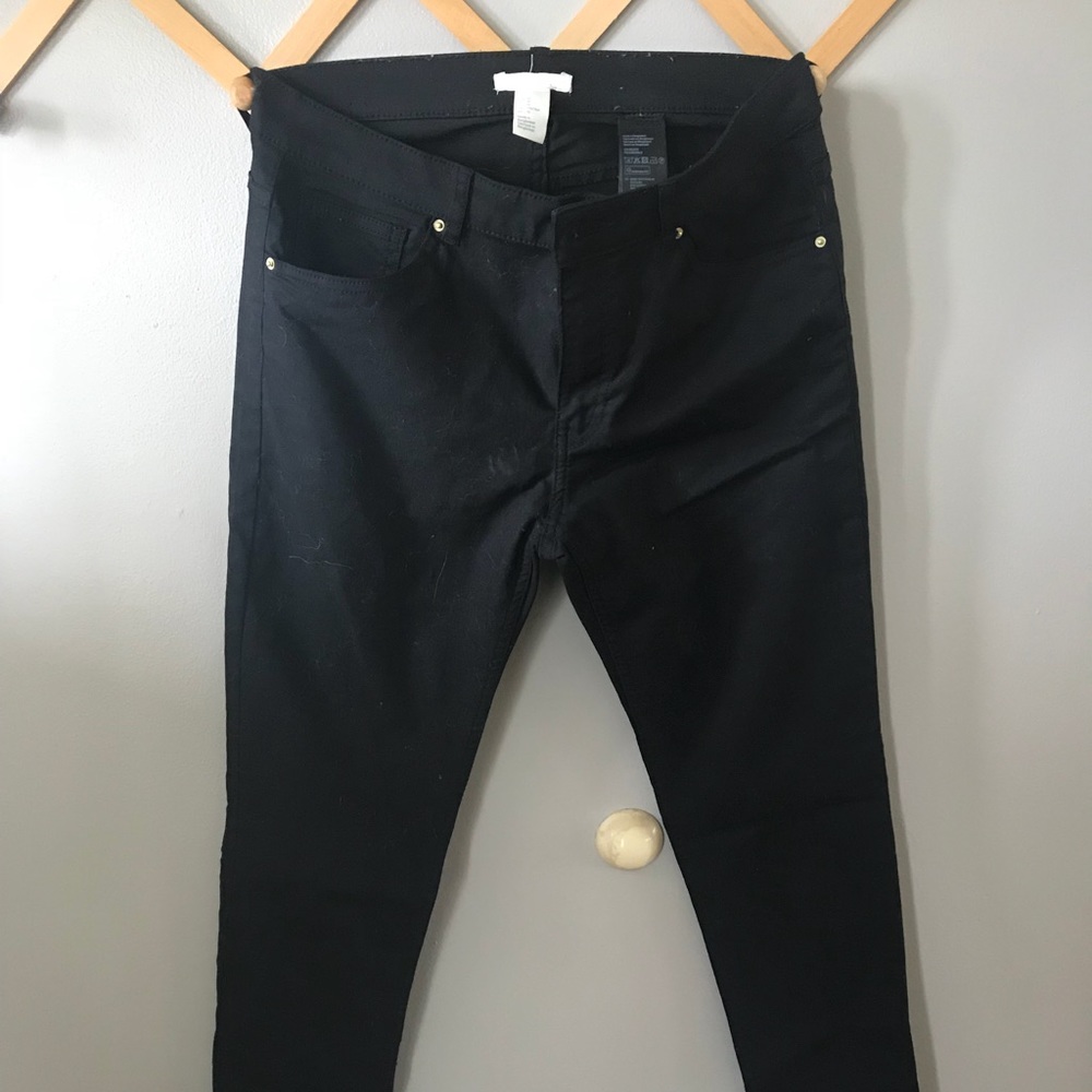 H&M black denim pants